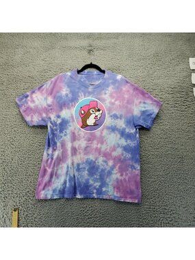 Buc-ees Top Womens XL Multicolor Tie Dye Graphic Tee Cotton Short Sleeve